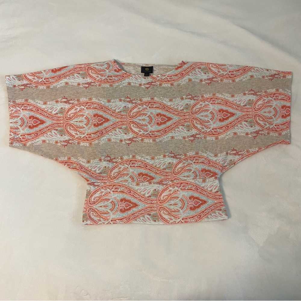 Women's JM Collections Tunic Top Flared Sleeve Aztec Pattern Multi Color Size PS